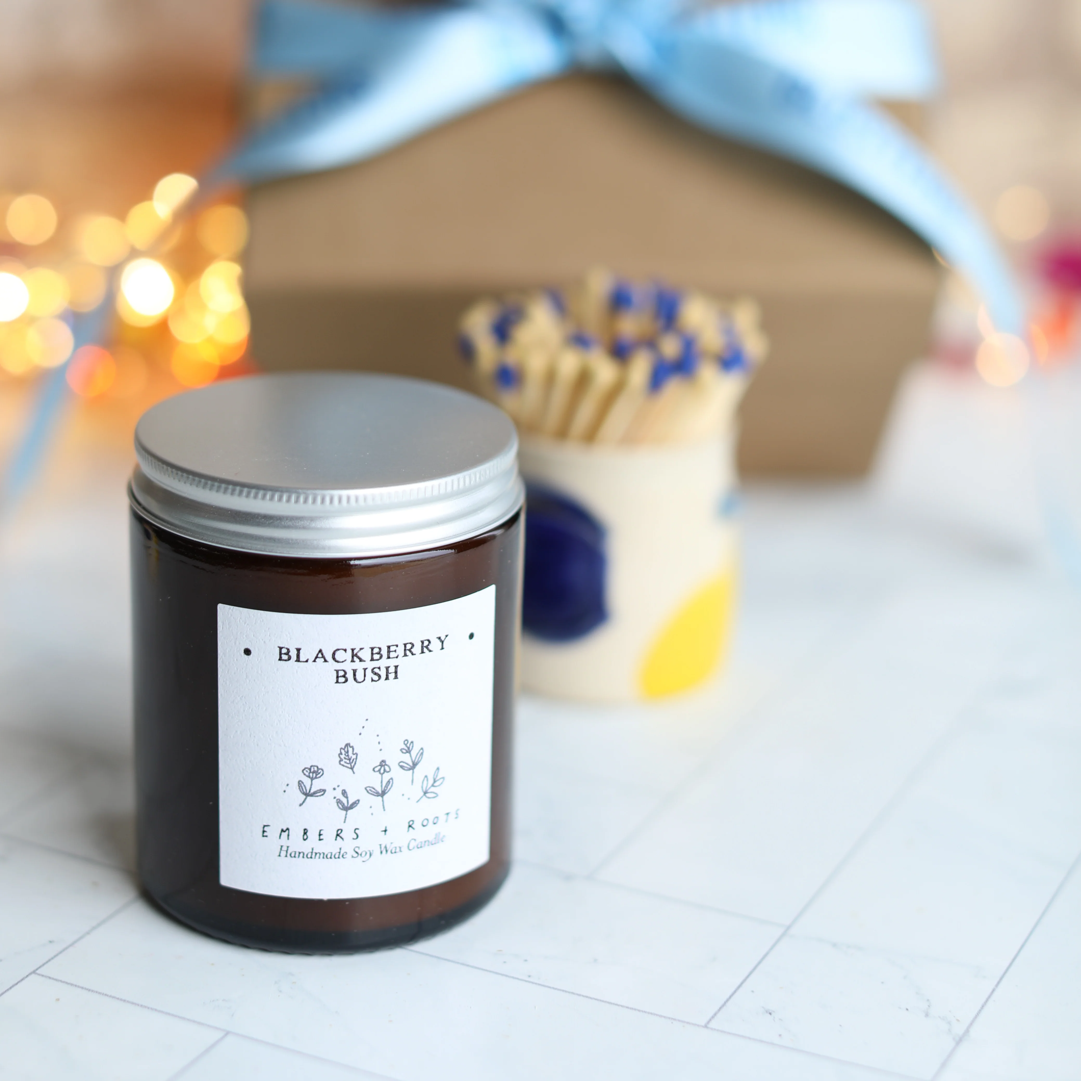Blue Tit Match Pot and Candle Gift Set - Image 4