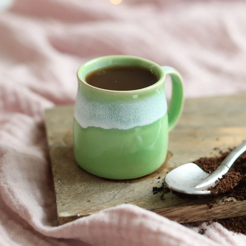 Pea Green Handmade Mug - Image 5